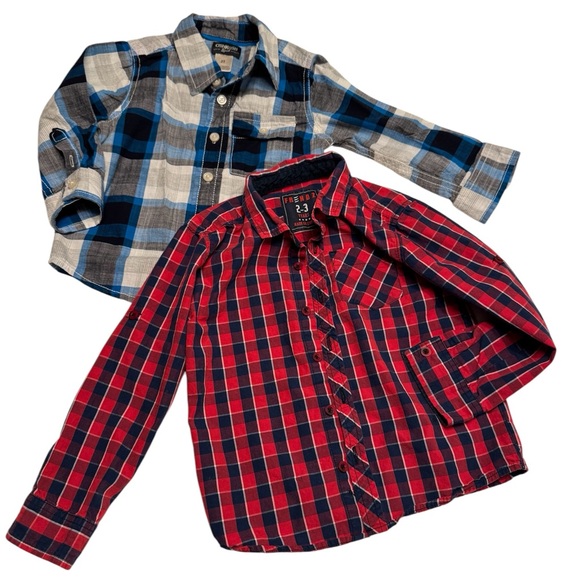 OshKosh B'gosh Other - Bundle Of 2 Boys Button Down Collar Shirts Size 2T And 2-3 Years
